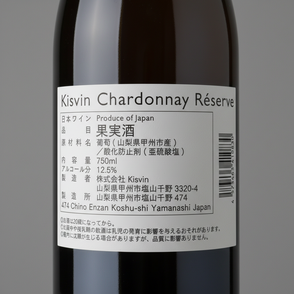 Kisvin Chardonnay Reserve 2021(キスヴィン・シャルドネ・レゼルヴ)|山梨県産 白ワイン