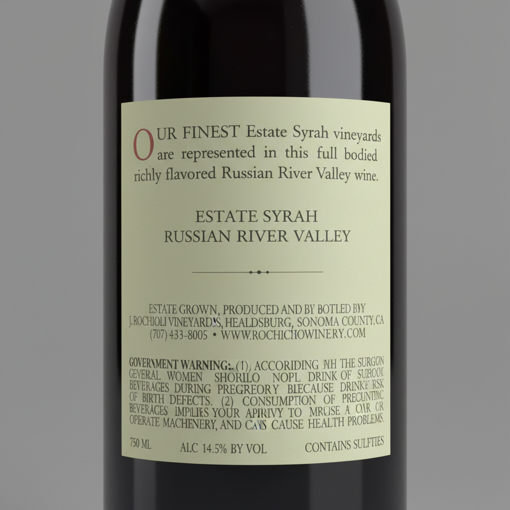 Rochioli Syrah 2021（ロキオリ・シラー）｜ロシア・リヴァー・ヴァレー 赤ワイン